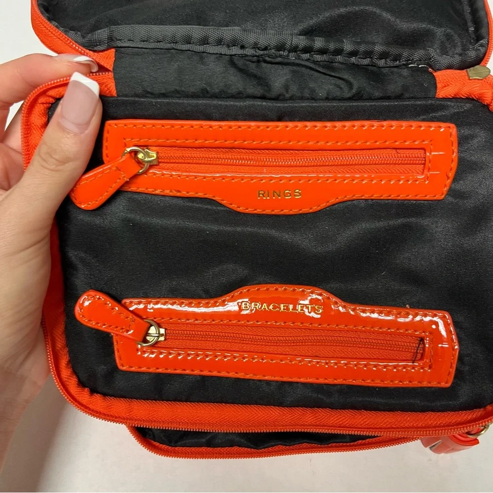 Kate Landry Orange jewelry storage travel organizer vanity bag gift accessory - Picture 6 of 12